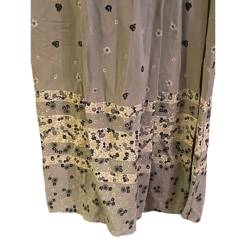 Jessica Holbrook Womens Maxi Skirt Floral Modest Light Gray Medium